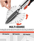 Angle Miter Shears Cutter For Molding And Trim, Adjustable 45 To 135 Degrees With Safety Lock and stainless steel blades close-up