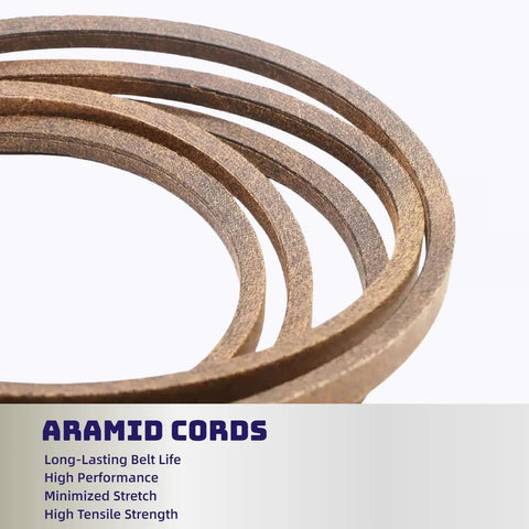 Beefy Aramid V Belt For Lawn Mower Decks 52 Inch One Half Inch Wide 132 Inch Long Replacement, close-up of aramid cords
