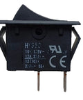 Rocker On Off Switch For Household Appliances 2 Pin AC 125 250 Volt Easy Install Durable CE TUV Rated For 50 60 Hz Home Electronics And Electrical Equipment For Daily Use And Safe Plug And Play, black HY35C switch front view