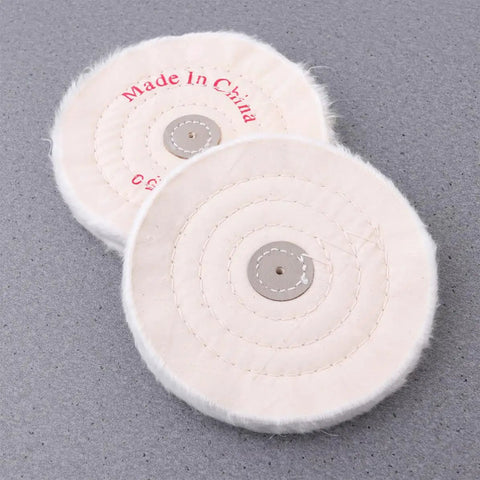Two Pack 6 Inch White Cloth Polishing Wheels For Jewelry And Metal Buffing, Heavy Duty Buffing Wheels For Stainless Steel And Aluminum