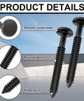Product details showcasing heavy duty three inch black vinyl fasteners for secure installation on various surfaces.