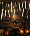 24 Pack Flameless Taper Candles With LED Flicker, Battery Operated No Remote, 6.5 Inch Warm Yellow Dripless Candlesticks for Halloween Decor