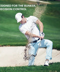 Golfer using 60 Degree Golf Sand Wedge For Right Handed Players with CNC milled grooves in bunker