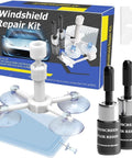 Windshield Chip Repair Kit For Cars, Quick DIY Glass Crack Fix With Two Pack Auto Glass Repair Set Using Nano Fluid And Vacuum Tech
