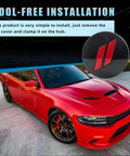 63mm Wheel Center Cap Slash Covers Black Red For Dodge Charger with red car and tool-free installation text