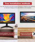 10.1 Inch IPS CCTV Monitor with HDMI AV VGA BNC Inputs Built In Speaker 1280x800 Color Screen, desktop and wall-mount setup