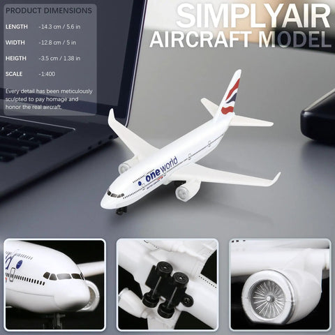 Malaysia 1/400 Scale Airplane Model Kit, Alloy Body With Plastic Base, No Assembly Required, Great For Collectors And Display
