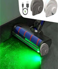 Universal USB Powered Vacuum Cleaner Display With Green Laser Indicators And Flexible Laser Components For Cleaning Machines Easy Plug In USB Setup And Stable Operation That Works With Most Vacs. USB-powered black vacuum brush with green laser light