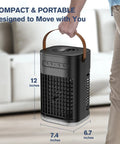Person carrying 5 In 1 Portable Air Conditioner And Evaporative Cooler With 3 Speeds, 2 Ice Packs, 5400mAh Built In Battery