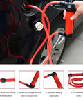 Using Grab-And-Go 3-In-1 Siphon Fluid Transfer Pump For Gas, Oil And Liquids with red hoses and instructions