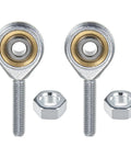 2-Pack Rod End Bearing 5/16 Bore 5/16-24 Right Thread Self-Lubricating Male Thread Steel Joint With Jam Nuts For Forging Machines CNC Equipment Auto Steering Linkages And Heavy Duty Industrial Applications, with jam nuts