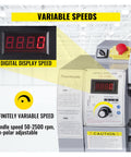Digital display showing speed settings for Heavy Duty 8 X 32 Inch Mini Metal Lathe Machine 850W Variable Speed Motor 50 To 2500 RPM.