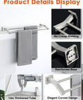 Heavy Duty 28 Inch Double Towel Bar Wall Mount Towel Rack For Bathroom SUS304 Stainless Steel With Brushed Nickel Finish