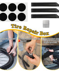 Tire Repair Tool Kit With 16-In-1 Multitool Levers Patches And Metal Polish For Mountain And Road Cycling On-The-Go Emergency Gear