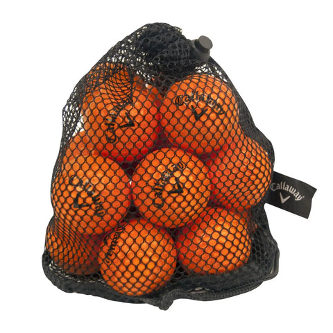 Soft Flight Foam Practice Golf Balls 9 Pack Orange With HEX Dimples in mesh bag for indoor outdoor use