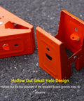 Heavy Duty Cut Off Saw Horse Brackets 2 Pack Cold Rolled Steel Mechanical Workbench Jacks with hollow out design for secure timber clamping.
