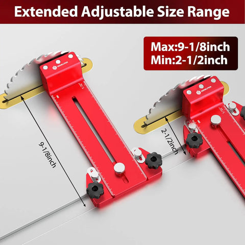 Thin Rip Jig with Safety One Way Roller Bearing and Three Pulleys for Safe Repetitive Narrow Strip Cuts, Extended Size Range
