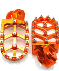 Dope Orange CNC Dirt Bike Foot Pegs For KTM Adventure Motorcycles 2001 To 2018 Durable Aluminum Foot Pedals front view