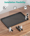 Go To Adjustable Desk Monitor Stand With Laptop Riser And Under Desk Storage, ergonomic height adjustable metal shelf on desk