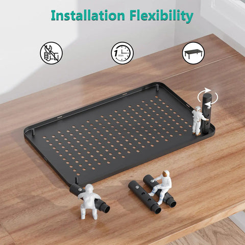 Go To Adjustable Desk Monitor Stand With Laptop Riser And Under Desk Storage, ergonomic height adjustable metal shelf on desk