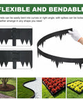 Flexible and bendable metal landscape edging border kit with six panels 42 inch long and 4.5 inch high galvanized steel lawn edging
