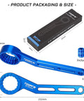 Six In One Bike Bottom Bracket Tool For 12 And 16 Notch External Cups 39 41 44 46 49 Mm Lockring And Crank Arm Cap Install Removal With Long 23.2 Cm Lever Built For Shimano SRAM FSA Rotor Chris King Truvativ GXP with packaging