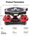 Tripod Leveling Base with Camera Head Leveler for Seestar S50 Seestar30, CNC aluminum with red knobs, dimensions detailed.