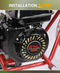 Pull Start Recoil Starter Assembly Replacement For Predator 212cc And 196cc Engines installed on Coleman Mini Bike frame