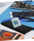 Anti Static Circuit Board Rack And Handy Lightweight PCB Holder for secure storage with soldering tools in background