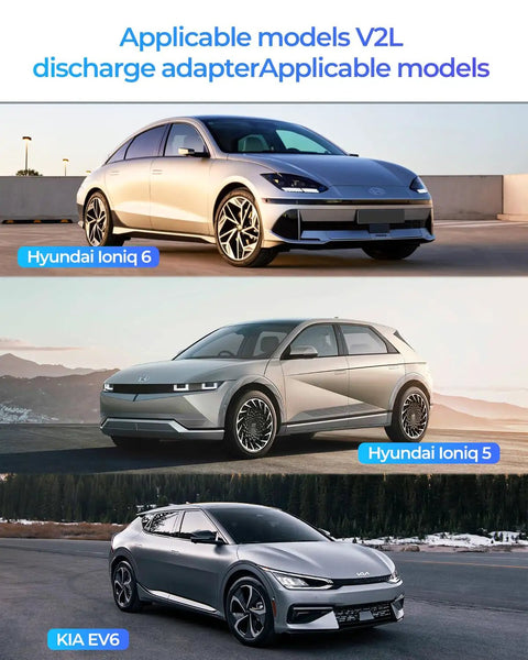 Road Tripping Got You Covered V2L Adapter Compatible With Hyundai Ioniq 5 And Ioniq 6 Plus Kia EV6 showcasing the vehicles.