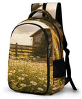 Sunset Daisy Barn Farm Printed Unisex Backpack with Large Capacity and Durable Polyester for Everyday Travel