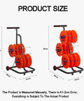 Dimensions of Heavy Duty Wire Spool Rack With Wheels For Electrical Wires And Conduit Dispenser Built For On The Go Access And Quick Replenishment In A Rugged Pro Grade Steel Mobile Storage Rack For Jobsite Use shown in image.