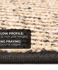 Close-up of skid-resistant carpet stair tread showing 1/4 inch pile and bound edges, part of a Skid-Resistant Carpet Stair Treads Set Of 15 In Black Ripple 8 By 27 Inches Non-Slip Rubber Backing Easy Install For Stairs Safe For Family And Pets Durable Non-Slip Stair Covers With Strong Grip.
