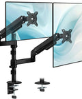Vertical Dual Monitor Stand For 17 To 32 Inch Screens, Stacked Mount With Full Motion Tilt Swivel And Rotation, Heavy Duty Steel, VESA 75x75/100x100, Holds Up To 19.8 Lbs Per Screen
