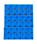 Pro Grade Boring Head Carbide Inserts TBCT060104 TBCT090204 TBCT110304, 30pcs in blue storage case, for brake lathe and woodturning