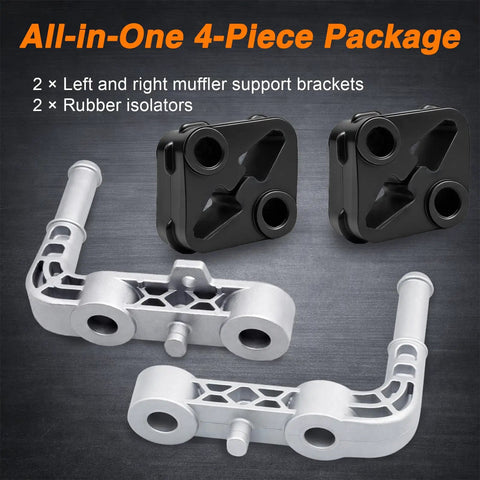 Reinforced Exhaust Muffler Hanger Bracket Kit With Rubber Isolators For Ram 1500 Rear 2019 To 2024 5.7L 6.2L Models