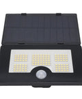 GOWENIC Solar Powered Floodlight, 4 Lighting Modes, Foldable 180 Degree, top view showing solar panel and LED lights.