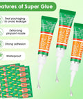 30 Pack Of 3G Mini Cyanoacrylate Glue Tubes For Plastic Wood Metal Instant Bonding DIY Friendly For School Projects Crafts