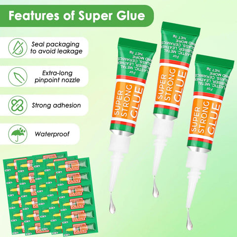 30 Pack Of 3G Mini Cyanoacrylate Glue Tubes For Plastic Wood Metal Instant Bonding DIY Friendly For School Projects Crafts