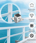 Close-up of 8 Pack Square Post Bases 1x1 Stainless Steel Flange Anchors for fence support with installation features.