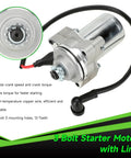PZ20 Carburetor Kit With Ignition Coil Starter Relay Voltage Regulator And CDI Box For 50cc To 125cc Chinese ATVs Quads Go Karts Dirt Bikes Fits Tao Tao Coolster Kazuma Baja And More, featuring a 3-bolt starter motor with line