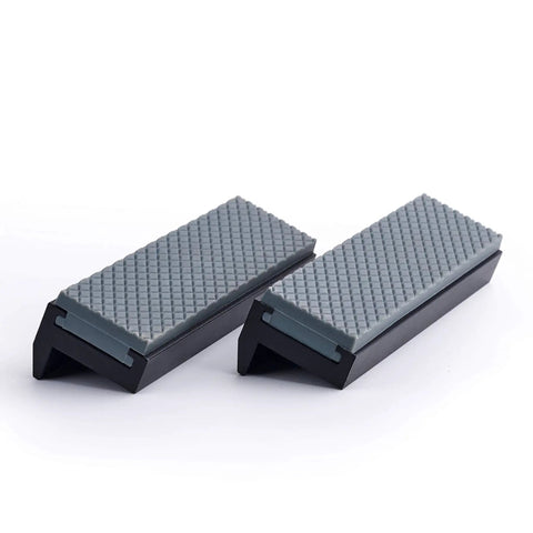Magnetic 4 Inch Vise Jaws Set With Soft Rubber Pads, Universal Protector Pads, black aluminum set with textured grey surface