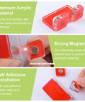 16 Set Double Magnetic Door Latches Self Adhesive L Shaped Acrylic Door Closures in hand showcasing magnetic strength