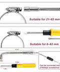 Top Rated 152 Piece Hose Clamps Kit Featuring Flexible 304 Stainless Steel Worm Gear Clamps In Size Range From One Quarter To Two And A Half Inch Perfect For Car Repairs Fuel Lines Radiators Plumbing Jobs And Garden Water Pipe Fixes That Need Serious Grit. 304 stainless steel worm gear hose clamp with screwdriver tools, suitable for 6-63 mm