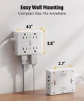 Game Changer Ten Foot Extension Cord With Flat Plug Surge Protector Power Strip with wall mounting and compact size.