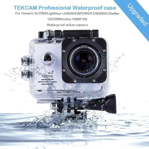 Waterproof Action Camera Case with Same Button Layout Tough as Nails Rugged Submersible Housing in water