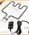 1500 Watt Heating Element With Adjustable Thermostat Cord Controller for Electric Smokers and Grills Replacement