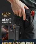 Hand holding compact Electric Air Duster With 180000 RPM Brushless Motor, 4-Speed Adjustable, fitting into pocket