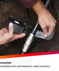 Person applying Self Fusing Rubber Electrical Insulating Tape For Cable Splices And Terminations 2 In By 30 Ft Black to cable