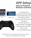 T8S 8 Channel 2.4G RC Pocket Transmitter With R8XM Receiver shown with app setup on PC and mobile for easy wireless connection
